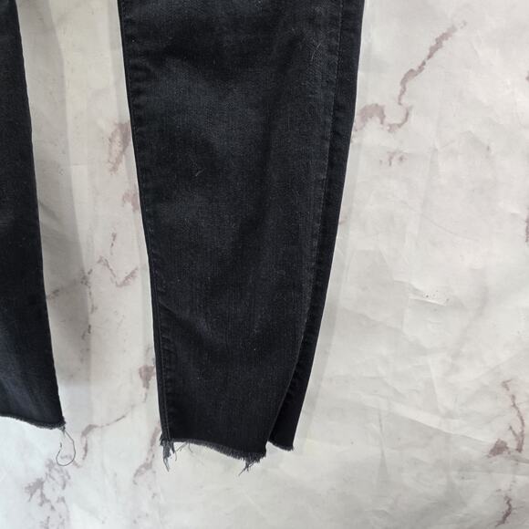 Mother Jeans Womens 26 Black Skinny Looker Ankle Fray Guilty As Sin High Rise - Picture 4 of 15